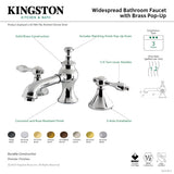 Tudor KC7063TAL Two-Handle 3-Hole Deck Mount Widespread Bathroom Faucet with Brass Pop-Up, Antique Brass
