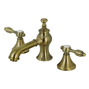 Tudor KC7063TAL Two-Handle 3-Hole Deck Mount Widespread Bathroom Faucet with Brass Pop-Up, Antique Brass