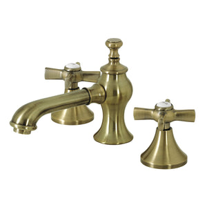Millennium KC7063ZX Two-Handle 3-Hole Deck Mount Widespread Bathroom Faucet with Brass Pop-Up, Antique Brass