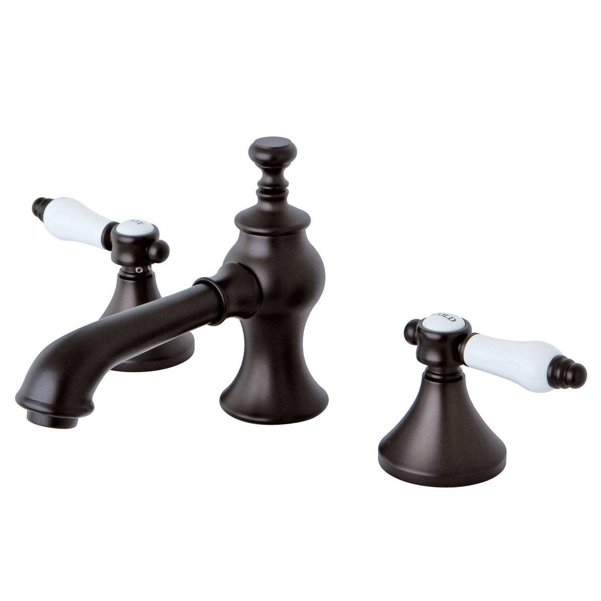 Bel-Air KC7065BPL Two-Handle 3-Hole Deck Mount Widespread Bathroom Faucet with Brass Pop-Up, Oil Rubbed Bronze