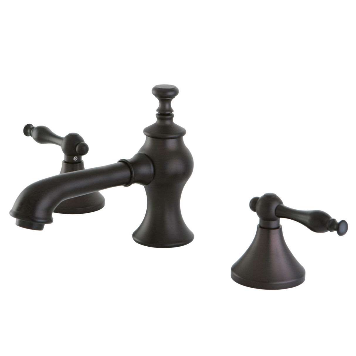 Naples KC7065NL Two-Handle 3-Hole Deck Mount Widespread Bathroom Faucet with Brass Pop-Up, Oil Rubbed Bronze