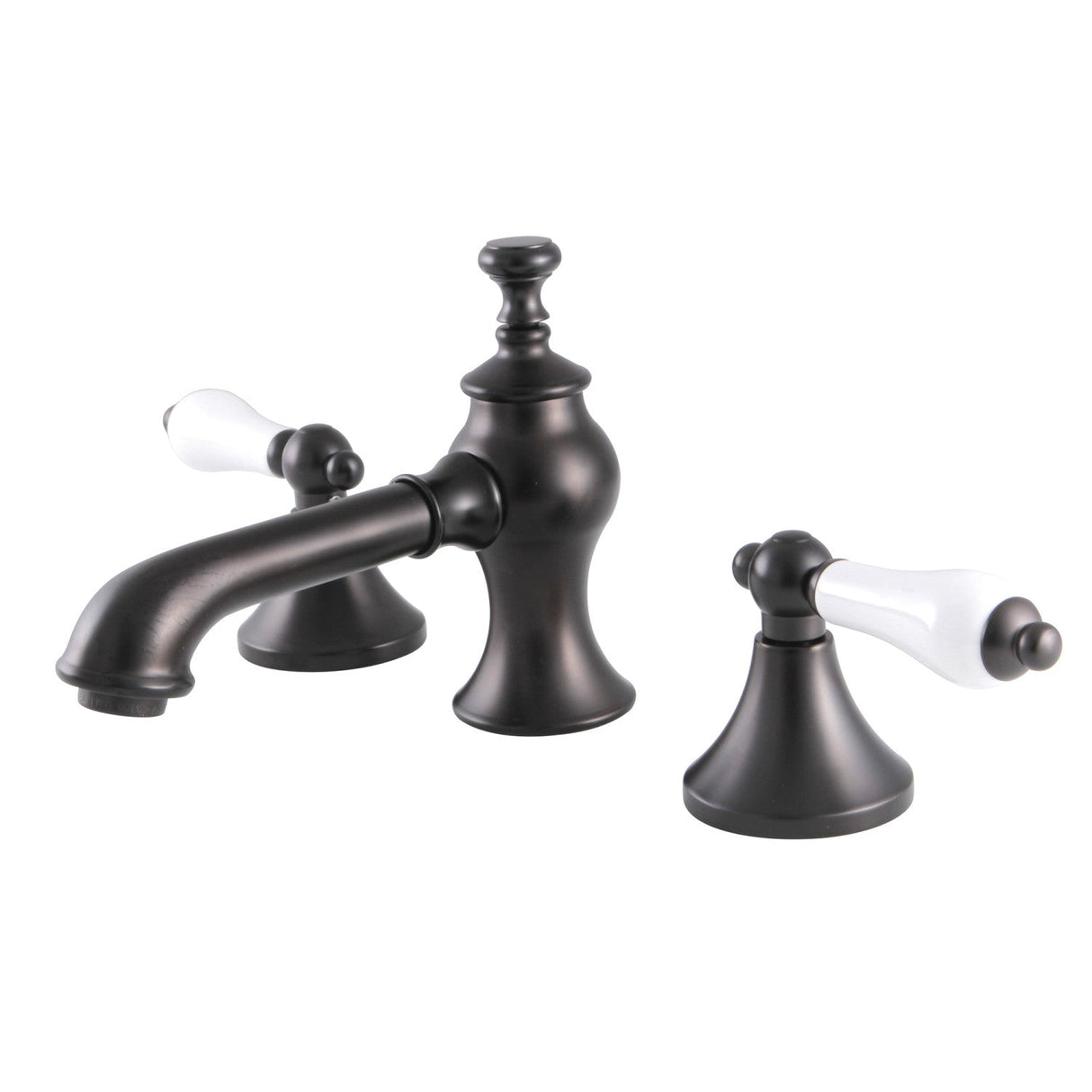 Vintage KC7065PL Two-Handle 3-Hole Deck Mount Widespread Bathroom Faucet with Brass Pop-Up, Oil Rubbed Bronze