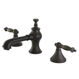 Templeton KC7065TL Two-Handle 3-Hole Deck Mount Widespread Bathroom Faucet with Brass Pop-Up, Oil Rubbed Bronze