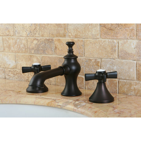 Millennium KC7065ZX Two-Handle 3-Hole Deck Mount Widespread Bathroom Faucet with Brass Pop-Up, Oil Rubbed Bronze