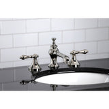 Vintage KC7066AL Two-Handle 3-Hole Deck Mount Widespread Bathroom Faucet with Brass Pop-Up, Polished Nickel