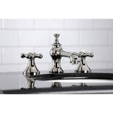 Vintage KC7066AX Two-Handle 3-Hole Deck Mount Widespread Bathroom Faucet with Brass Pop-Up, Polished Nickel