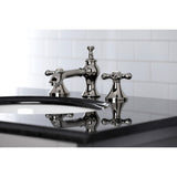 Vintage KC7066AX Two-Handle 3-Hole Deck Mount Widespread Bathroom Faucet with Brass Pop-Up, Polished Nickel