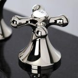 Vintage KC7066AX Two-Handle 3-Hole Deck Mount Widespread Bathroom Faucet with Brass Pop-Up, Polished Nickel