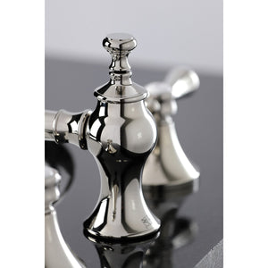 Heirloom KC7066BAL Two-Handle 3-Hole Deck Mount Widespread Bathroom Faucet with Brass Pop-Up, Polished Nickel