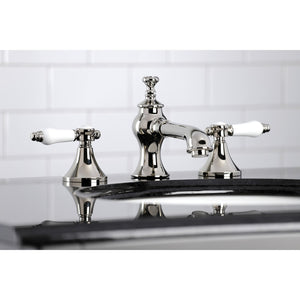 Bel-Air KC7066BPL Two-Handle 3-Hole Deck Mount Widespread Bathroom Faucet with Brass Pop-Up, Polished Nickel