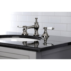 Bel-Air KC7066BPL Two-Handle 3-Hole Deck Mount Widespread Bathroom Faucet with Brass Pop-Up, Polished Nickel