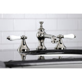 Vintage KC7066PL Two-Handle 3-Hole Deck Mount Widespread Bathroom Faucet with Brass Pop-Up, Polished Nickel