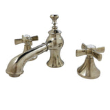 Millennium KC7066ZX Two-Handle 3-Hole Deck Mount Widespread Bathroom Faucet with Brass Pop-Up, Polished Nickel