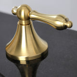 Vintage KC7067AL Two-Handle 3-Hole Deck Mount Widespread Bathroom Faucet with Brass Pop-Up, Brushed Brass