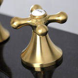 Vintage KC7067AX Two-Handle 3-Hole Deck Mount Widespread Bathroom Faucet with Brass Pop-Up, Brushed Brass