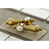 Heirloom KC7067BAL Two-Handle 3-Hole Deck Mount Widespread Bathroom Faucet with Brass Pop-Up, Brushed Brass