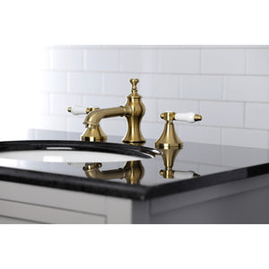 Bel-Air KC7067BPL Two-Handle 3-Hole Deck Mount Widespread Bathroom Faucet with Brass Pop-Up, Brushed Brass