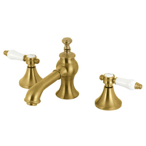 Bel-Air KC7067BPL Two-Handle 3-Hole Deck Mount Widespread Bathroom Faucet with Brass Pop-Up, Brushed Brass
