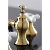 Vintage KC7067PX Two-Handle 3-Hole Deck Mount Widespread Bathroom Faucet with Brass Pop-Up, Brushed Brass