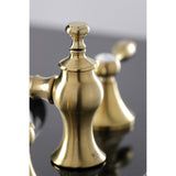 Tudor KC7067TAL Two-Handle 3-Hole Deck Mount Widespread Bathroom Faucet with Brass Pop-Up, Brushed Brass