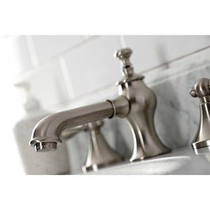 Vintage KC7068AL Two-Handle 3-Hole Deck Mount Widespread Bathroom Faucet with Brass Pop-Up, Brushed Nickel