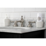 Vintage KC7068AL Two-Handle 3-Hole Deck Mount Widespread Bathroom Faucet with Brass Pop-Up, Brushed Nickel
