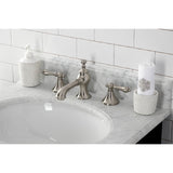 Vintage KC7068AL Two-Handle 3-Hole Deck Mount Widespread Bathroom Faucet with Brass Pop-Up, Brushed Nickel