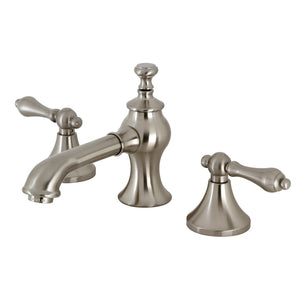 Vintage KC7068AL Two-Handle 3-Hole Deck Mount Widespread Bathroom Faucet with Brass Pop-Up, Brushed Nickel