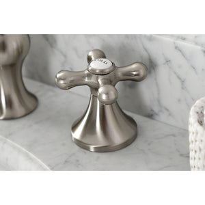 Vintage KC7068AX Two-Handle 3-Hole Deck Mount Widespread Bathroom Faucet with Brass Pop-Up, Brushed Nickel