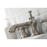 Vintage KC7068AX Two-Handle 3-Hole Deck Mount Widespread Bathroom Faucet with Brass Pop-Up, Brushed Nickel
