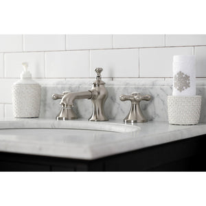 Vintage KC7068AX Two-Handle 3-Hole Deck Mount Widespread Bathroom Faucet with Brass Pop-Up, Brushed Nickel