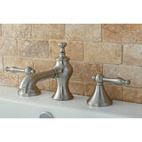 Naples KC7068NL Two-Handle 3-Hole Deck Mount Widespread Bathroom Faucet with Brass Pop-Up, Brushed Nickel