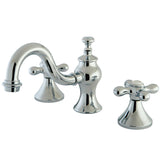 Vintage KC7161AX Two-Handle 3-Hole Deck Mount Widespread Bathroom Faucet with Brass Pop-Up, Polished Chrome