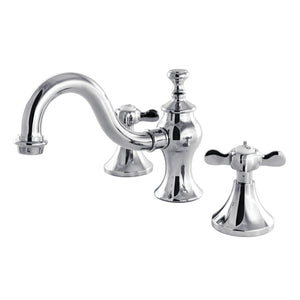 Essex KC7161BEX Two-Handle 3-Hole Deck Mount Widespread Bathroom Faucet with Brass Pop-Up, Polished Chrome