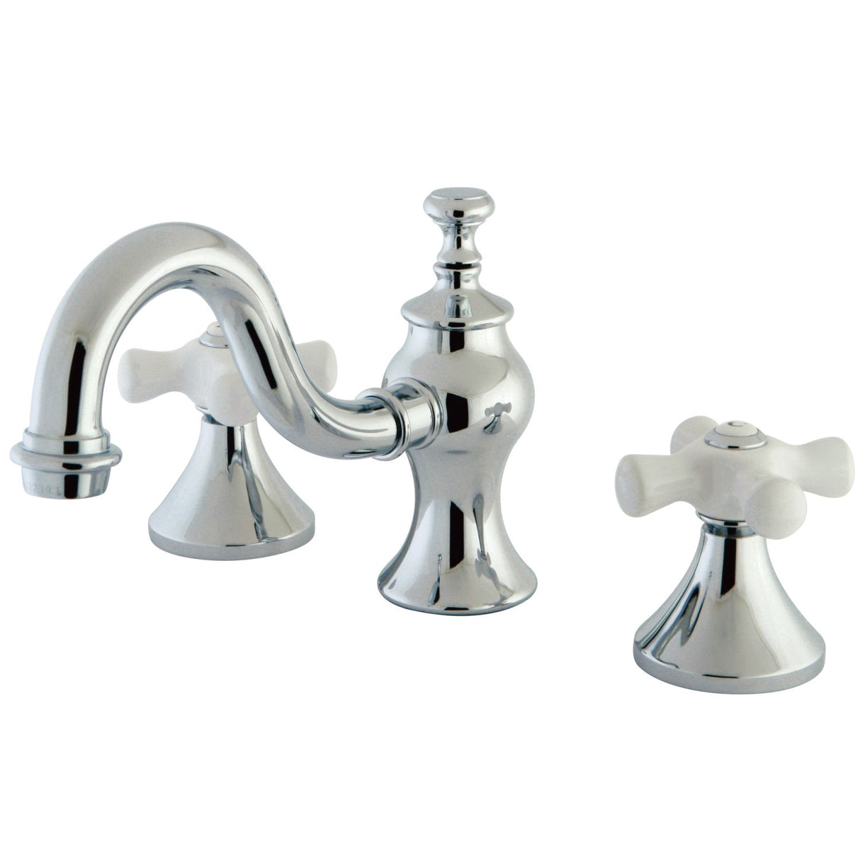 KC7161PX Two-Handle 3-Hole Deck Mount Widespread Bathroom Faucet with Brass Pop-Up, Polished Chrome