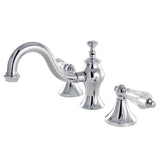 Wilshire KC7161WLL Two-Handle 3-Hole Deck Mount Widespread Bathroom Faucet with Brass Pop-Up, Polished Chrome