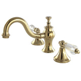 Wilshire KC7162WLL Two-Handle 3-Hole Deck Mount Widespread Bathroom Faucet with Brass Pop-Up, Polished Brass