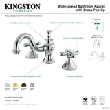 Vintage KC7165AX Two-Handle 3-Hole Deck Mount Widespread Bathroom Faucet with Brass Pop-Up, Oil Rubbed Bronze