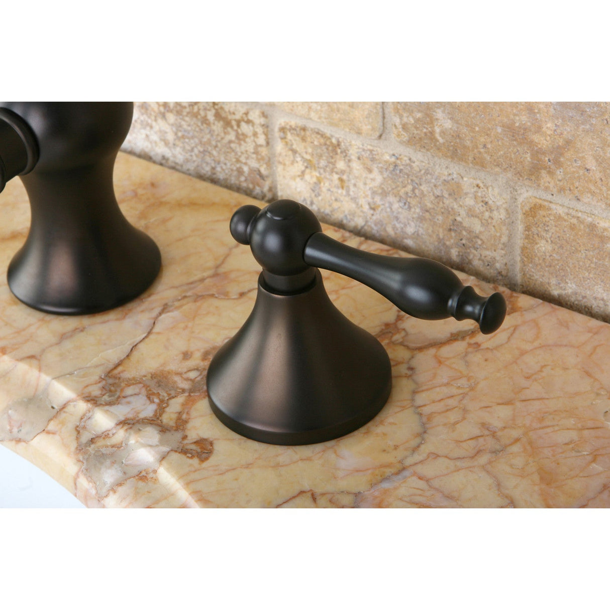 Naples KC7165NL Two-Handle 3-Hole Deck Mount Widespread Bathroom Faucet with Brass Pop-Up, Oil Rubbed Bronze