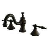 Naples KC7165NL Two-Handle 3-Hole Deck Mount Widespread Bathroom Faucet with Brass Pop-Up, Oil Rubbed Bronze