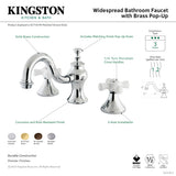 KC7165PX Two-Handle 3-Hole Deck Mount Widespread Bathroom Faucet with Brass Pop-Up, Oil Rubbed Bronze