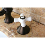 KC7165PX Two-Handle 3-Hole Deck Mount Widespread Bathroom Faucet with Brass Pop-Up, Oil Rubbed Bronze