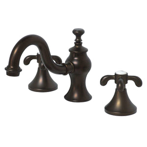 French Country KC7165TX Two-Handle 3-Hole Deck Mount Widespread Bathroom Faucet with Brass Pop-Up, Oil Rubbed Bronze