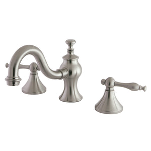 Naples KC7168NL Two-Handle 3-Hole Deck Mount Widespread Bathroom Faucet with Brass Pop-Up, Brushed Nickel