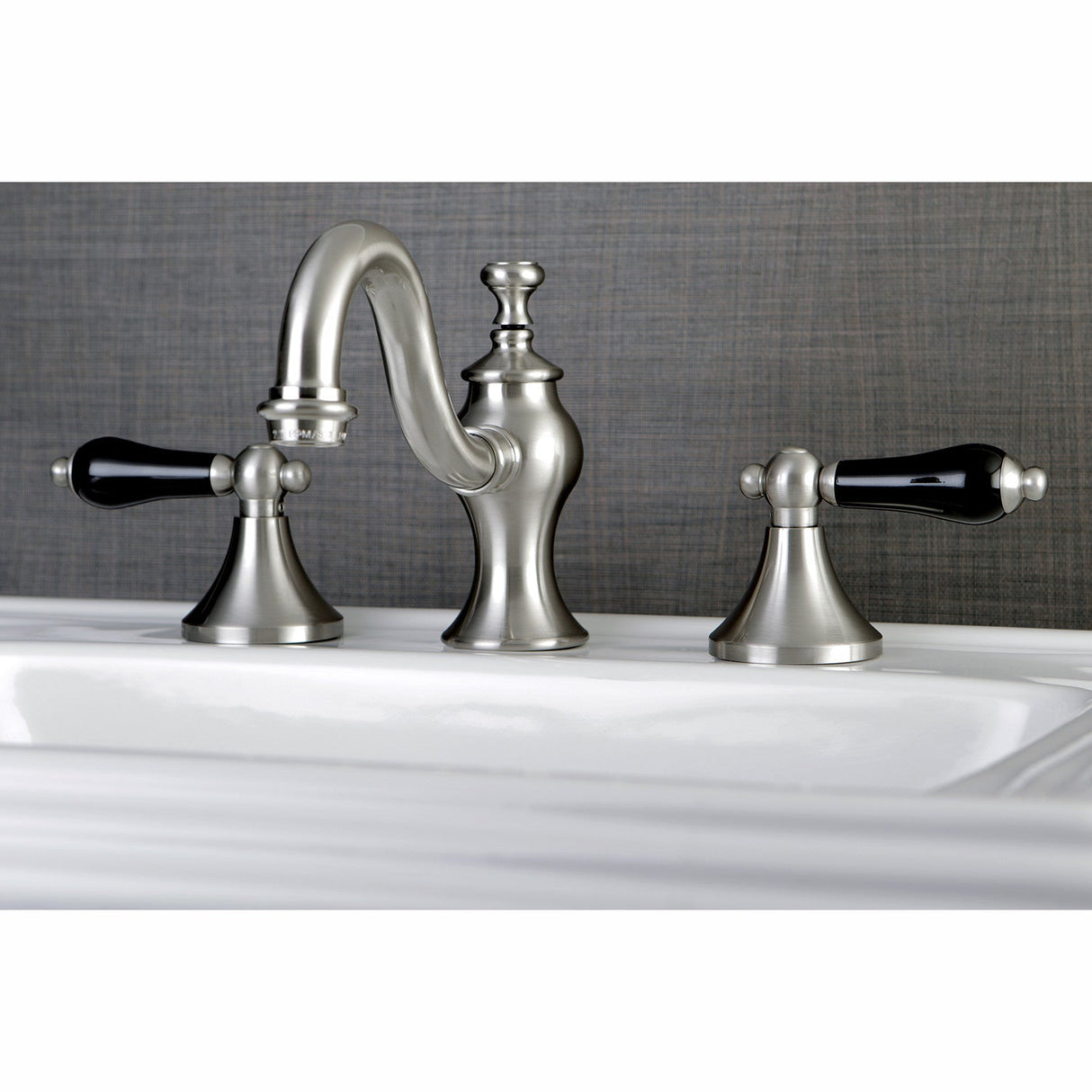 Duchess KC7168PKL Two-Handle 3-Hole Deck Mount Widespread Bathroom Faucet with Brass Pop-Up, Brushed Nickel