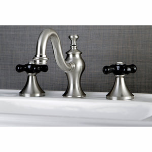 Duchess KC7168PKX Two-Handle 3-Hole Deck Mount Widespread Bathroom Faucet with Brass Pop-Up, Brushed Nickel