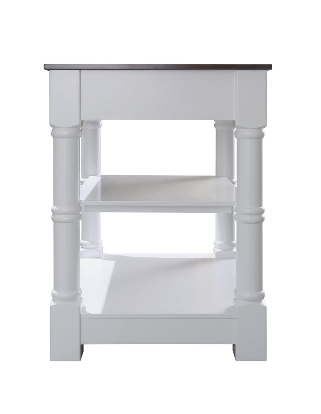 Monterey 36 " Kitchen Island With Dark Walnut Veneered Wood Countertop in White