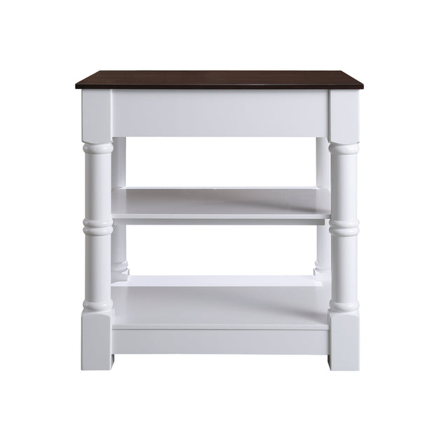 Monterey 36 " Kitchen Island With Dark Walnut Veneered Wood Countertop in White