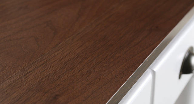 Monterey 36 " Kitchen Island With Dark Walnut Veneered Wood Countertop in White