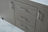 Virtu USA Tavian 72" Double Bath Vanity in Gray Oak with White Engineered Stone Top and Square Sinks with Matching Mirror